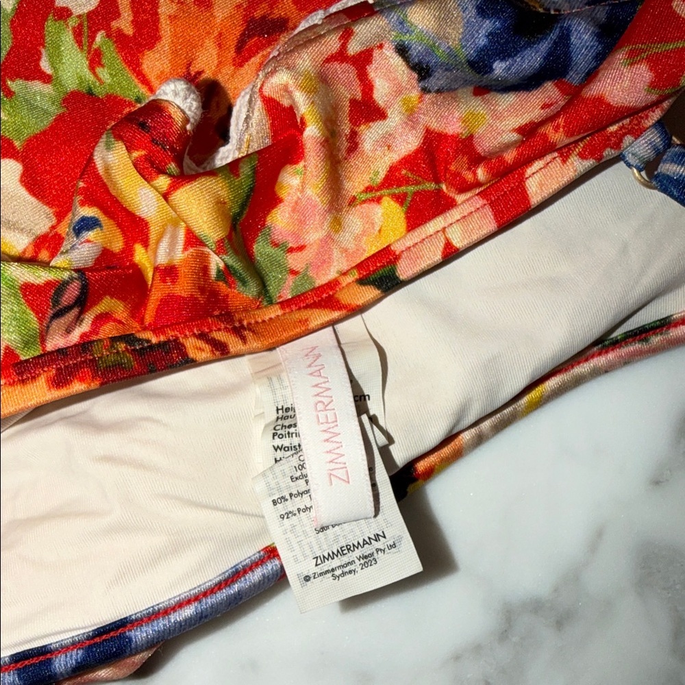 Zimmermann Red Floral One-Piece Swimsuit 2Y - Picture 9 of 10
